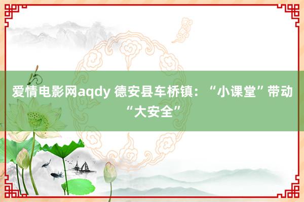 爱情电影网aqdy 德安县车桥镇：“小课堂”带动“大安全”