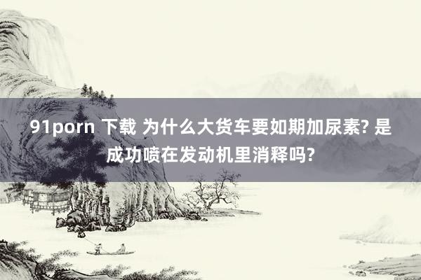 91porn 下载 为什么大货车要如期加尿素? 是成功喷在发动机里消释吗?